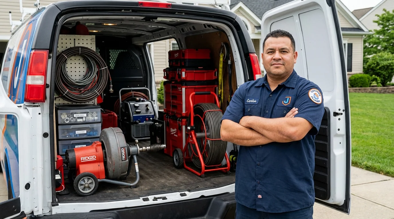 Professional drain cleaning equipment and Johns Plumbing LLC plumber in McPherson