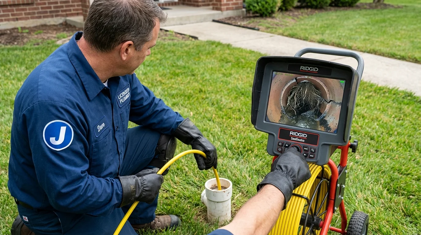 Sewer camera inspection being performed by Johns Plumbing LLC in McPherson